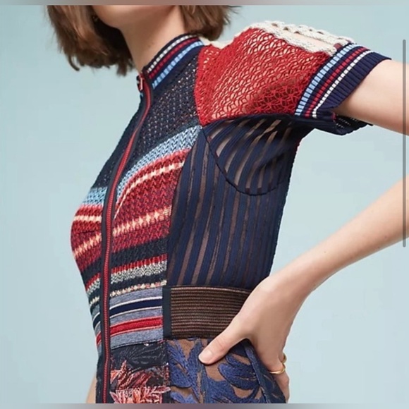 Anthropologie Byron Lars Jewel Jacquard Sheath Dress - Picture 13 of 16